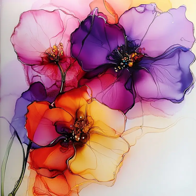 Flowers By KB George - 4 Prints, 8”x8”, Canvas Print