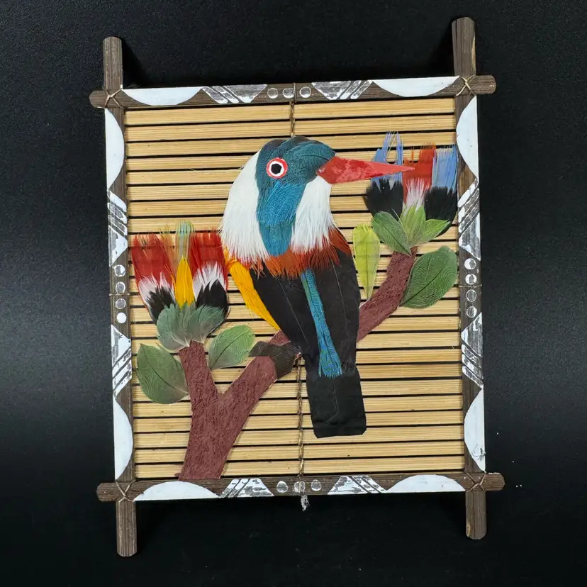 Hand Made Feather Bird Art Work