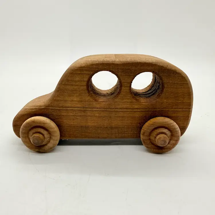 Two Handmade Wooden Car Toys Wood Wheels Primitive Kiwanis Club