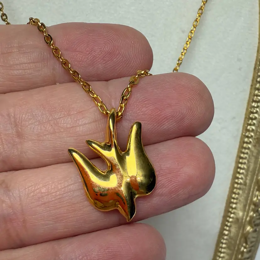 Bob Siemon Designs 20" Gold Plated Chain w/ Bird Pendant New in Original Box