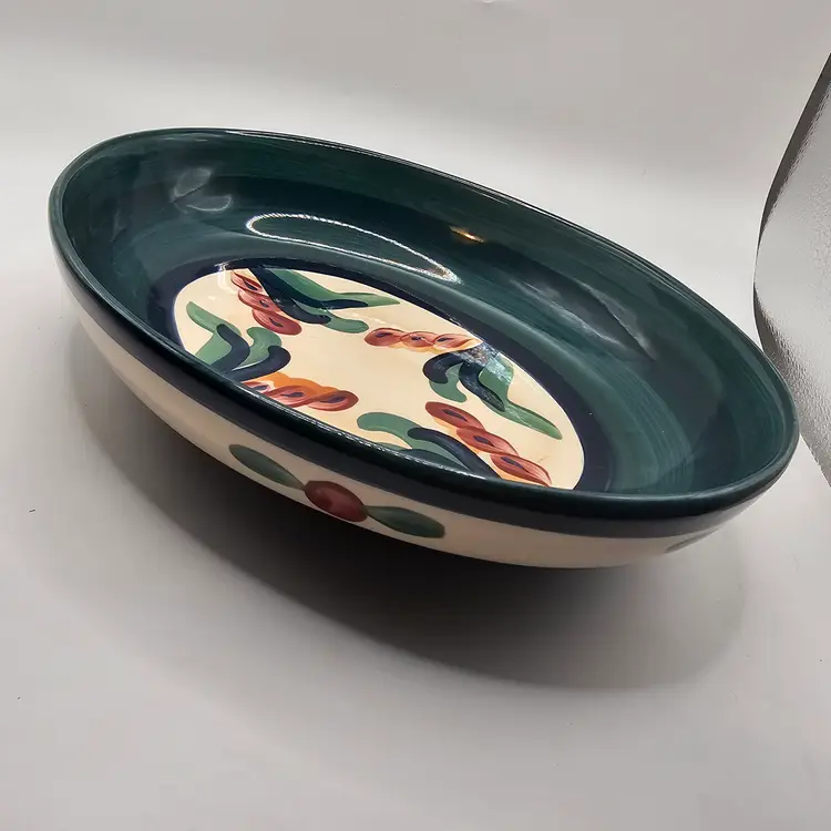 Gail Pittman Serving Bowl Vintage 1988 Floral design Signed