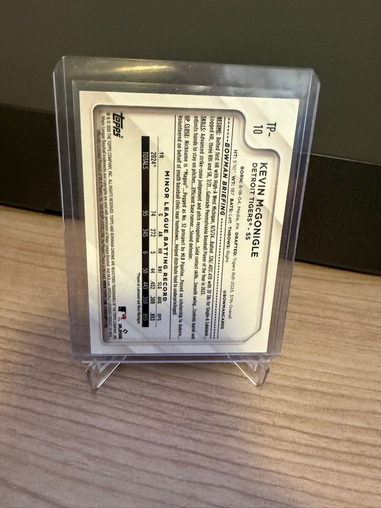 Kevin McGonigle 2025 Bowman Chrome Silver Pack Card.