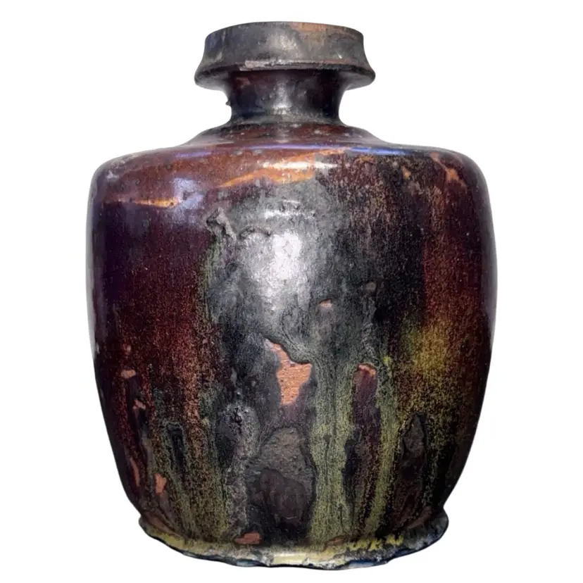 Ceramic Pottery Jar with Cork, Glazed Interior 6” Tall, 3.5” Bottom Handmade