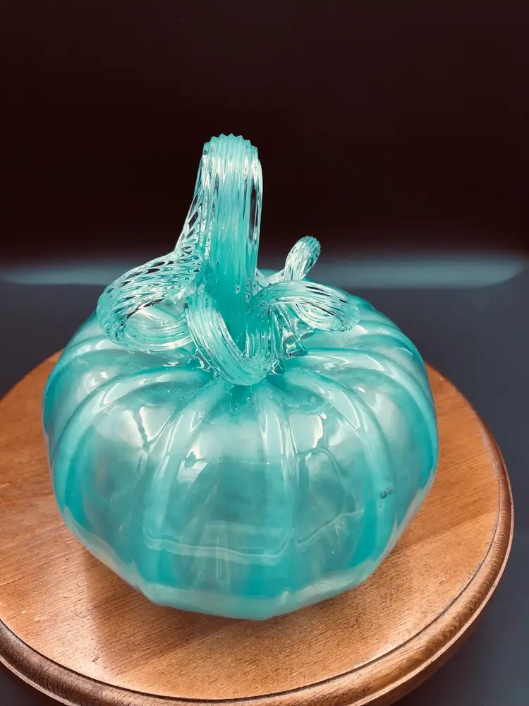 Sea-foam Green Glass Pumpkin