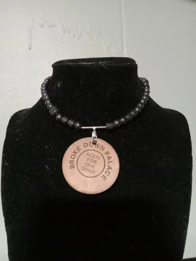 Wooden Nickle Beaded Choker Necklace