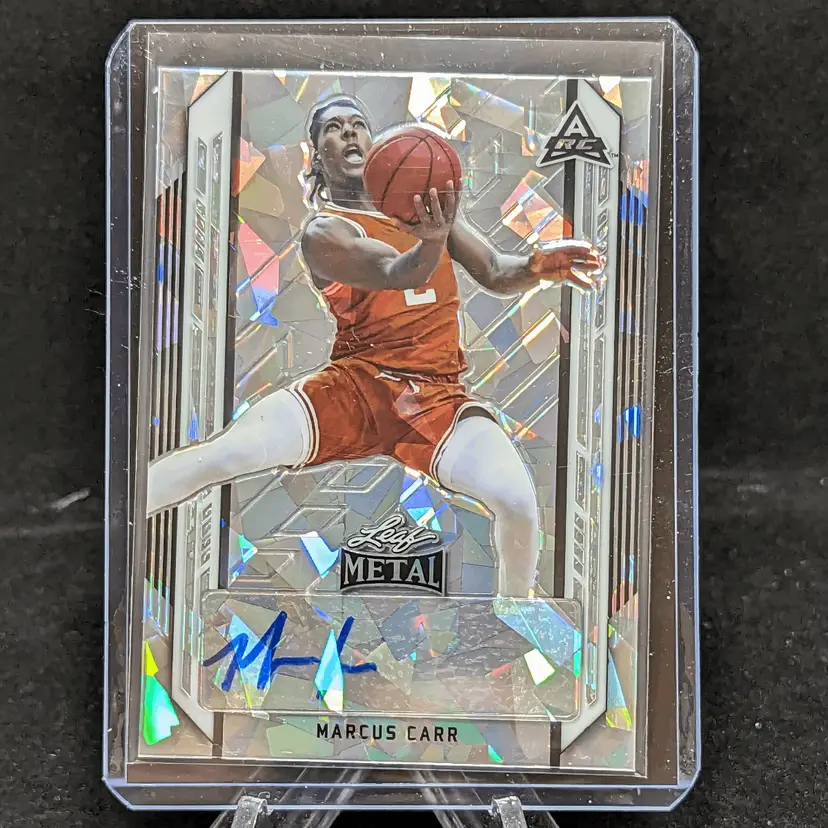2021-22 Leaf Metal Basketball Marcus Carr Crystal Silver Auto c-17