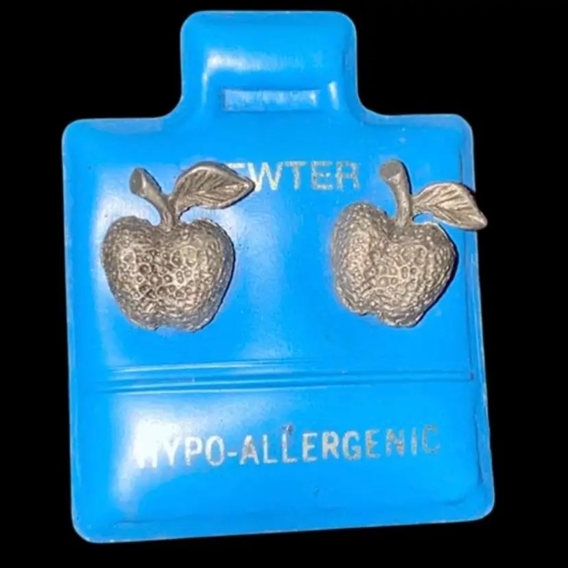 #35- New Old Stock Vintage 1980S Pewter Post Earrings As Pictured