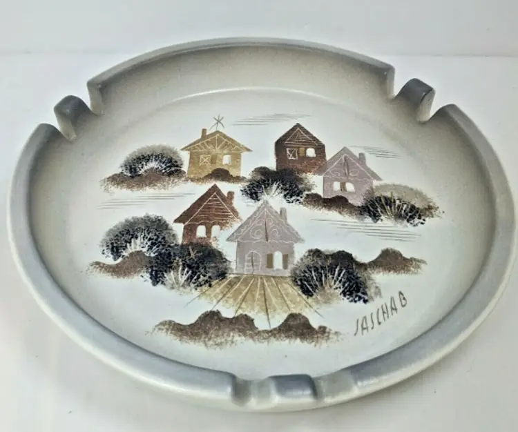 Sasha Brastoff Roof Top Series Ashtray Round 056A MCM