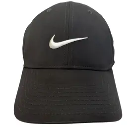 Nike Legacy 91 Dri-Fit Training Hat Black Unisex White Swoosh Adjustable Hat