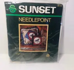 Sunset Vintage Needlepoint Weather Vane Horse 5" x 5" from 1983