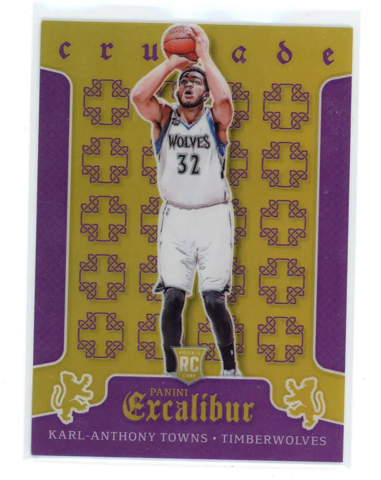 2015 Panini Excalibur KARL-ANTHONY TOWNS Purple Crusade /60 RC #201 Timberwolves