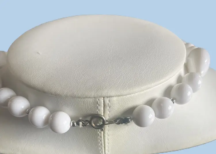 Vintage Milk Glass Necklace