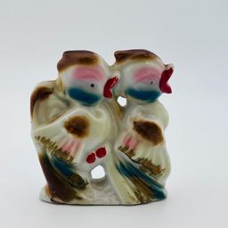 Vintage Japan Lovebirds Figurine 3”x 3” FF
