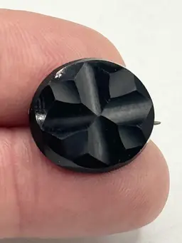 Antique Victorian black jet carved cross mourning pin