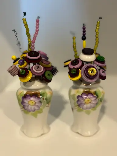 Vintage Button Bouquets 