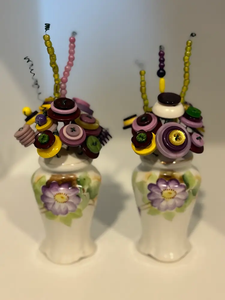 Vintage Button Bouquets 