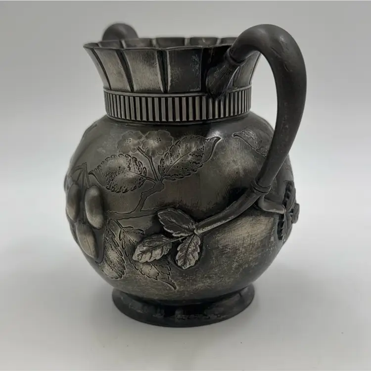 #01 Ornate Silver Plated bloom Company antique 1957 has lots of patina