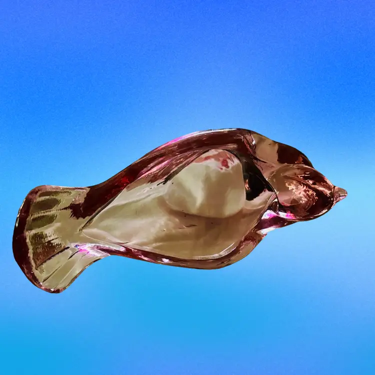 Pink Glass Bird Planter/vase/trinket