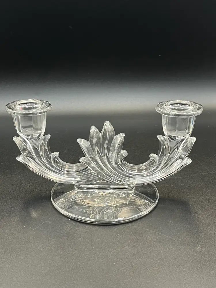 Fostoria Clear Double Candlestick Holder