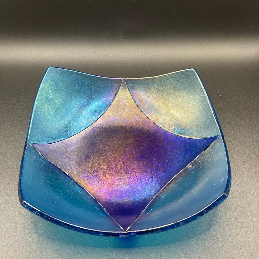 Shepardson Studios Iridescent Fused Glass Dish