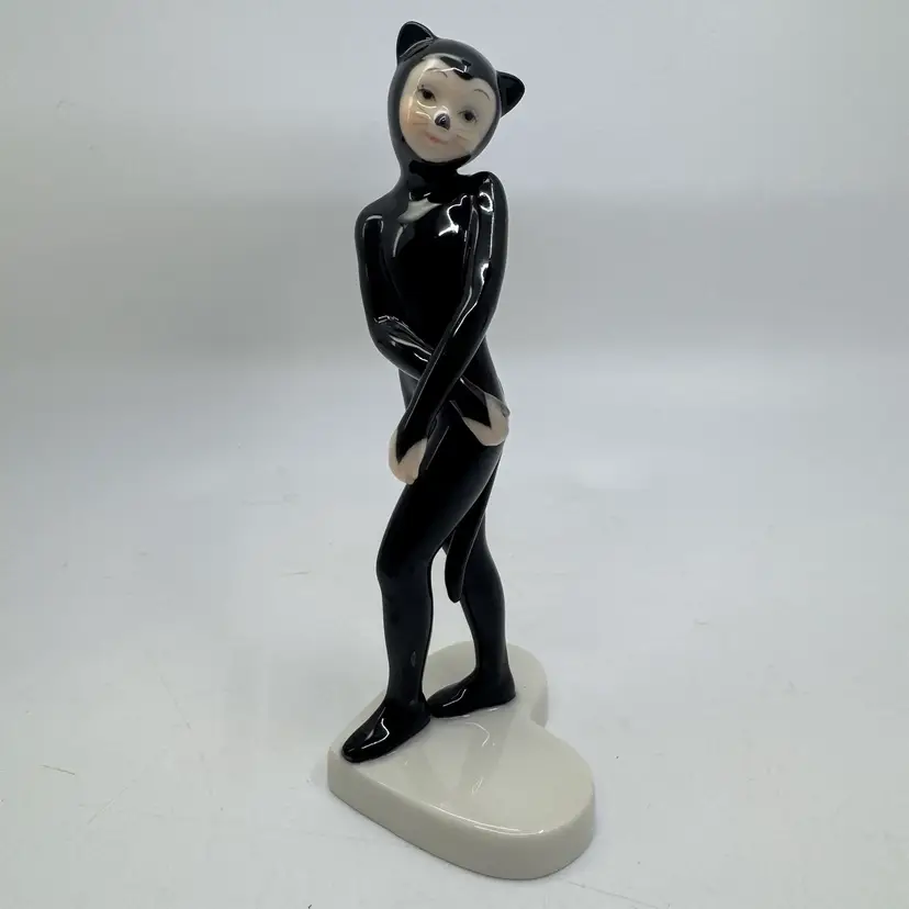 Royal Copenhagen Figurine Model #048 Girl In Black Cat Costume Porcelain Denmark