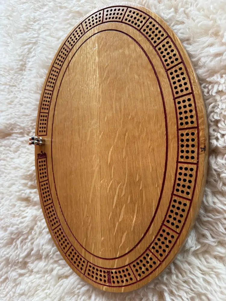 Oak Cribbage Board - 117