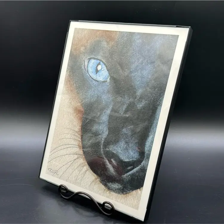 Siamese cat art print by watercolor artist DJ Rogers