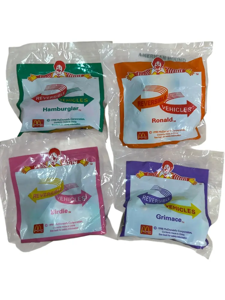 McDonald's International Happy Meal Character Reversible Vehicles Set of 4