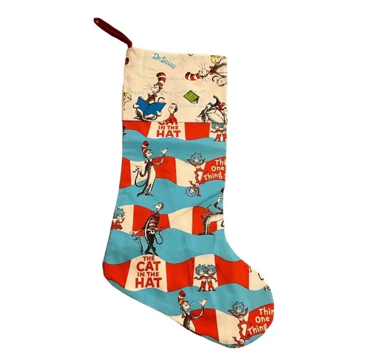 Cat In The Hat Homemade Christmas Stocking 