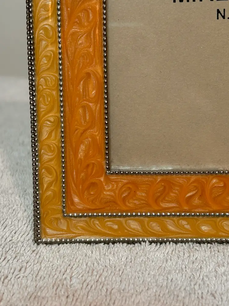 Mike + Ally Picture Frame 5”x8” Hand Enameled Designer Metal Tabletop Frame