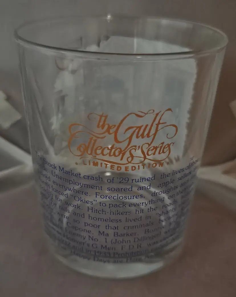 Gulf Oil Collector’s Series - The Great Depression Years -Glassware