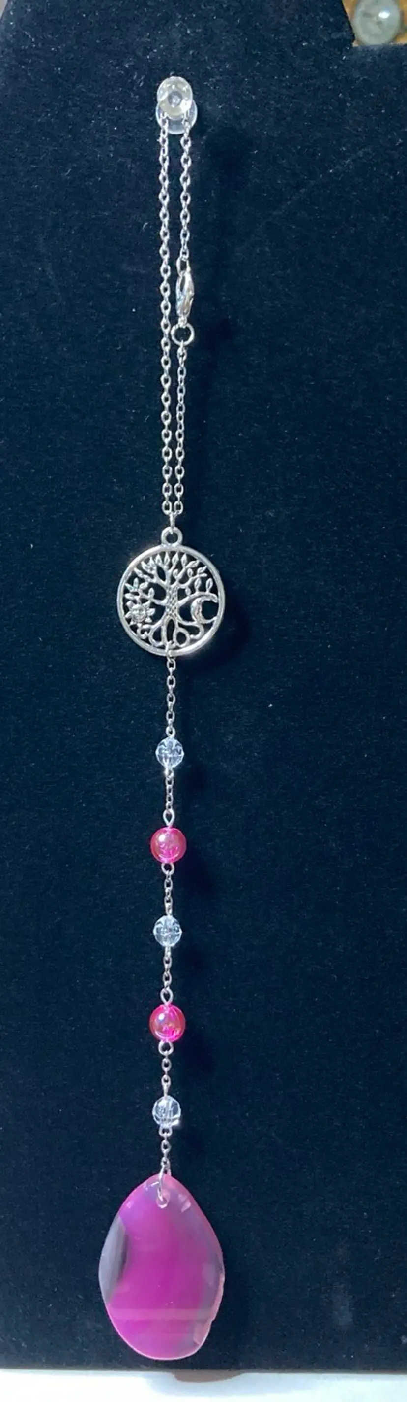 UV Reactive Handmade By Me Sun Catcher 11” Long! Mauve/Purple!