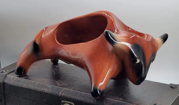 McCoy MCM 1950's Bull Buffalo Western Dresser Caddy Pipe Holder 11"