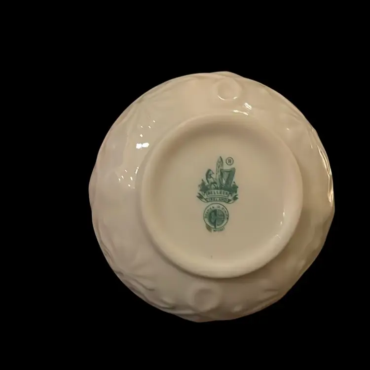 Late 20th Century Belleek Vase With Embossed Shamrocks