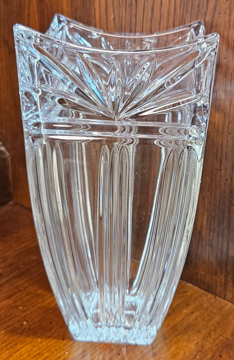 Heavy Crystal Marquis by Waterford Odyssey Pattern Flower Vase 8"