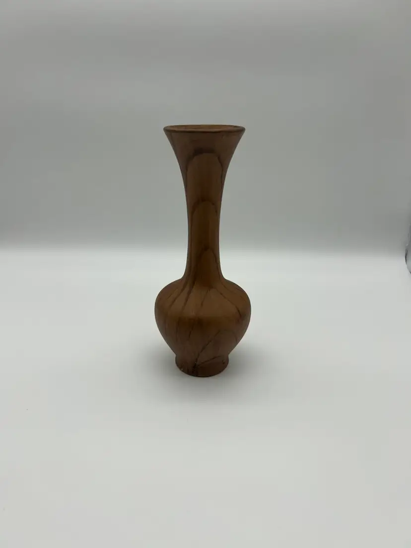 Faux Wooden Bud Vase - VTG - Signed