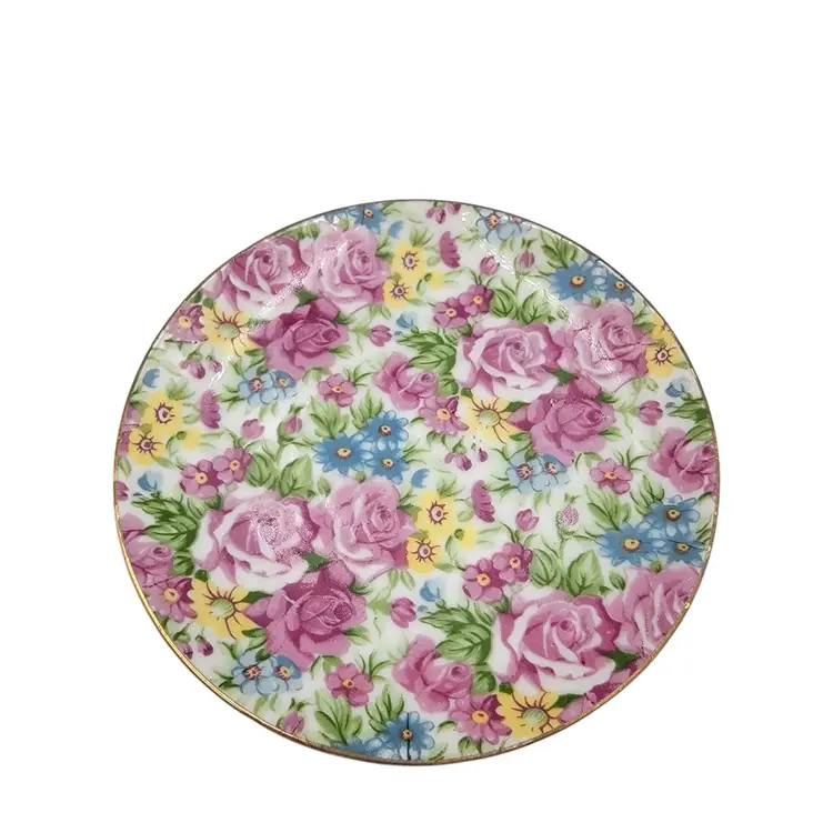 2 Chintz Saucers