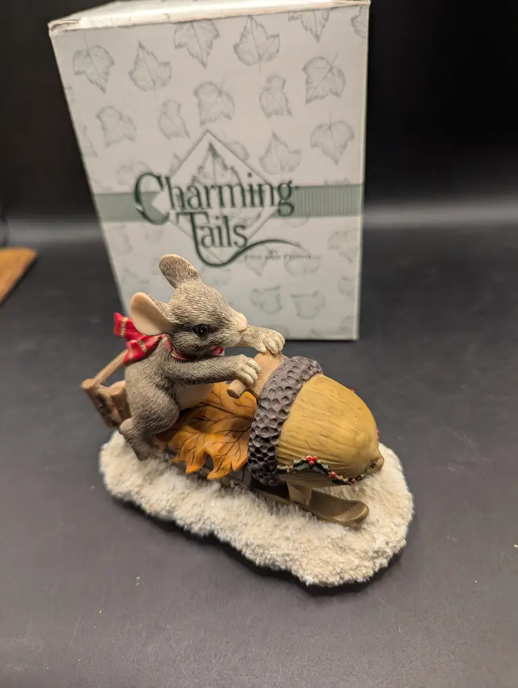 Vintage Fitz and Floyd  Charming Tails Maxine's Snowmobile Ride-Naled 87/612.