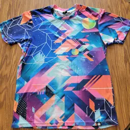 Men's EDM Into The AM Festival Rave Tee Geometric Abstract Print Size Small