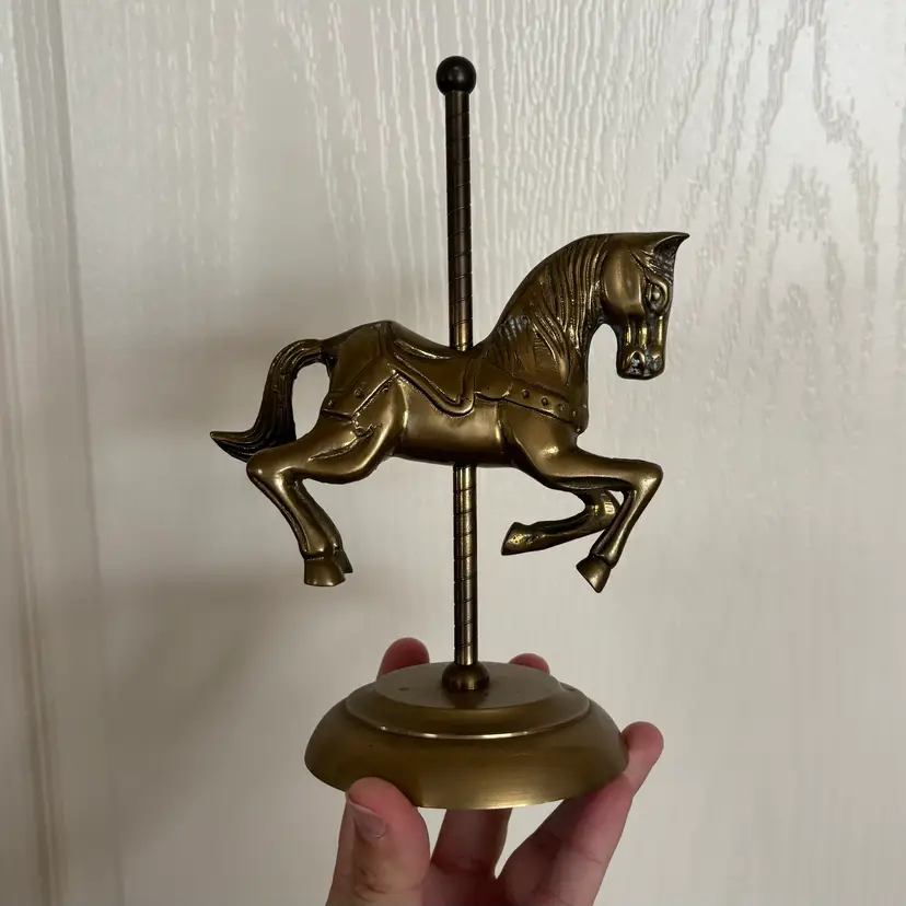 🐇Vintage Solid Brass Carousel Horse Figurine