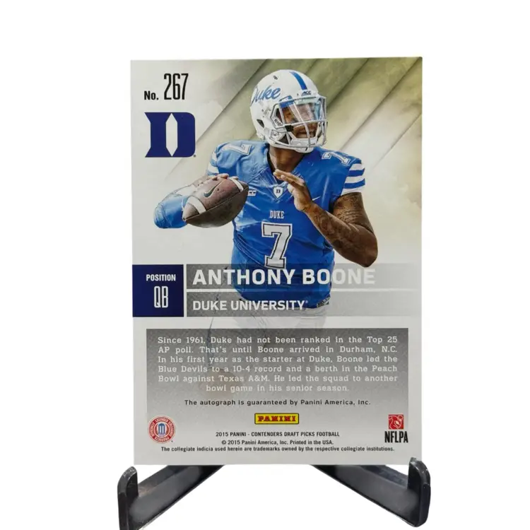 ANTHONY BOONE 2015 PANINI CONTENDERS RED DRAFT ROOKIE AUTO RC DUKE DETROIT LIONS