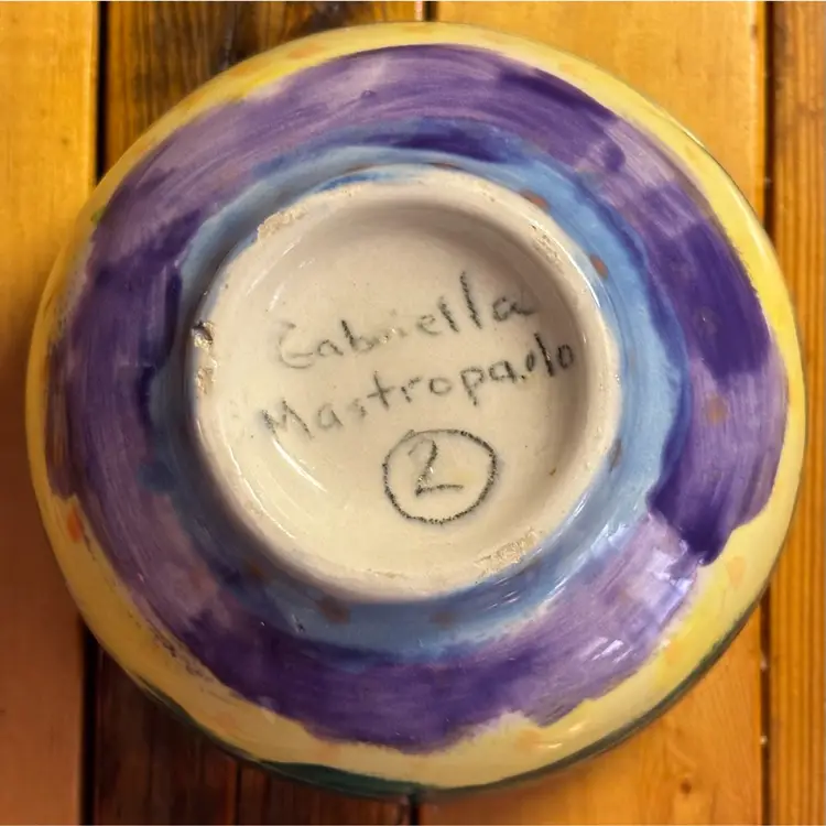 Handmade Signed Art Pottery Bowl 5”x 3”