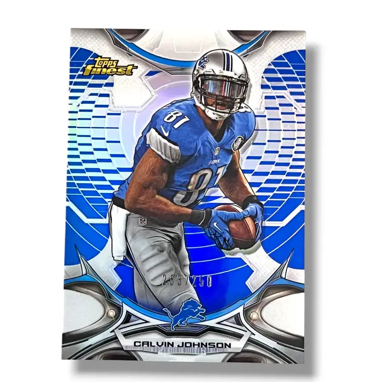 2015 Topps Finest Calvin Johnson Blue Refractor 233/250 #99