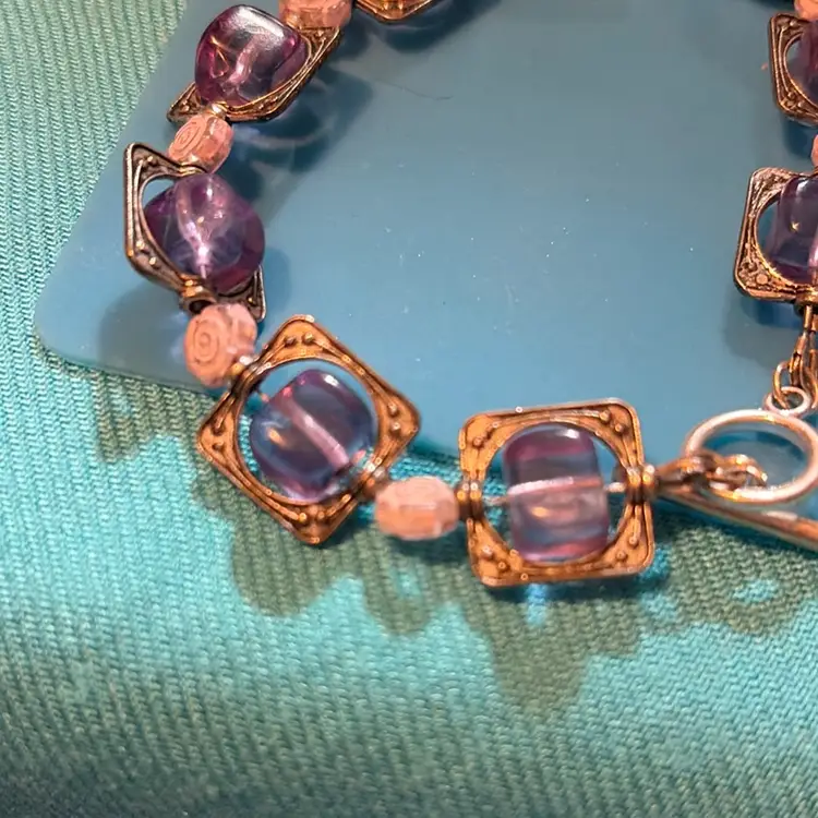 Purple Silver toned Fidget Bracelet