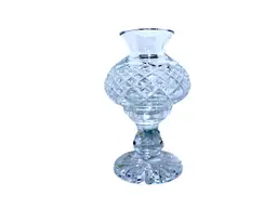 Waterford Alana Crystal Hurricane Lamp Elegant Diamond Cut Tea Light
