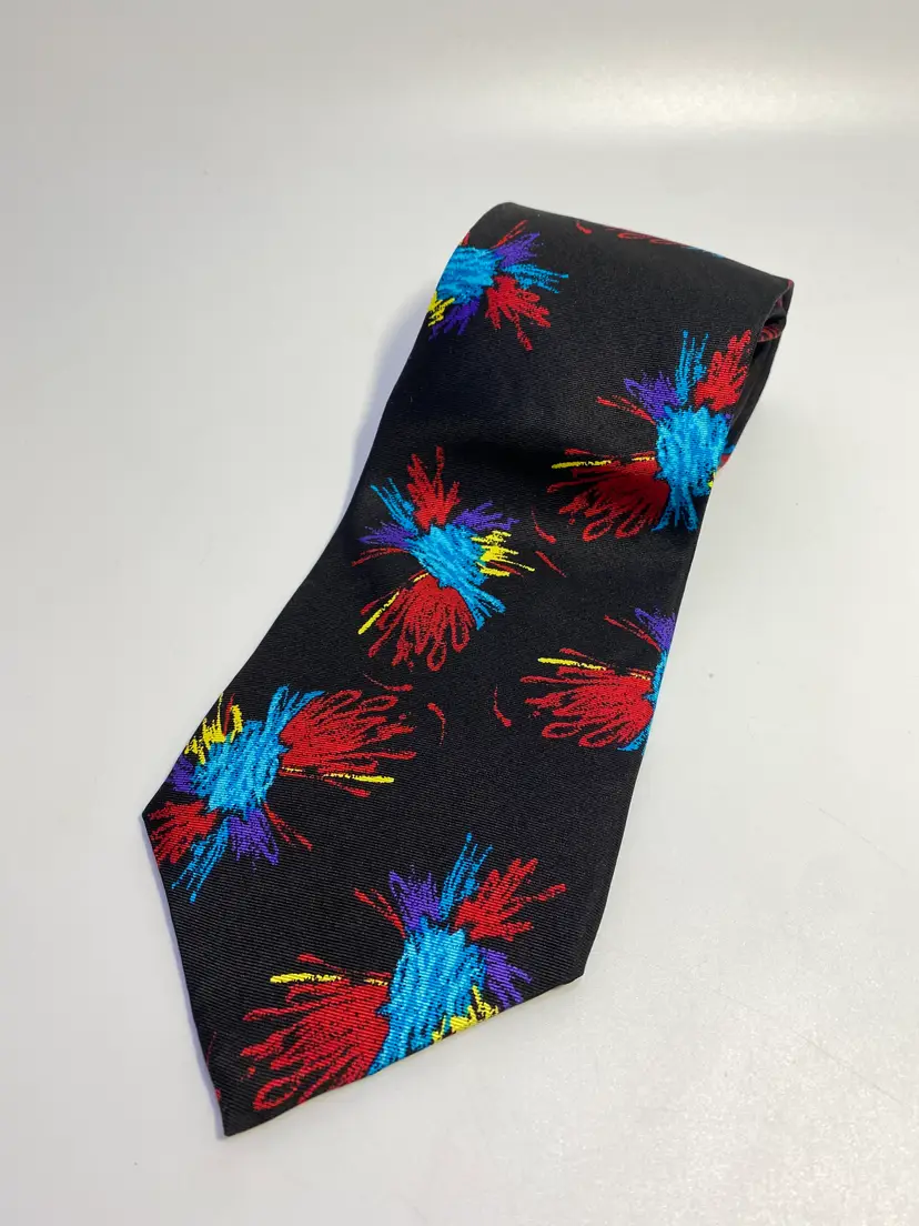 Vintage Children's Hospital of Buffalo Kids Design Multi-Color Burst Silk Tie 57" x 4"