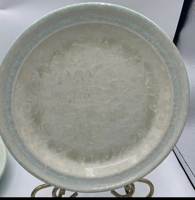 Portmeirion Starfire Collection crystalline Jade salad plates set of 4