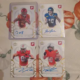 Lot of 8 college football cards. 4 auto's, 1 #'d, +. Letter J K L.