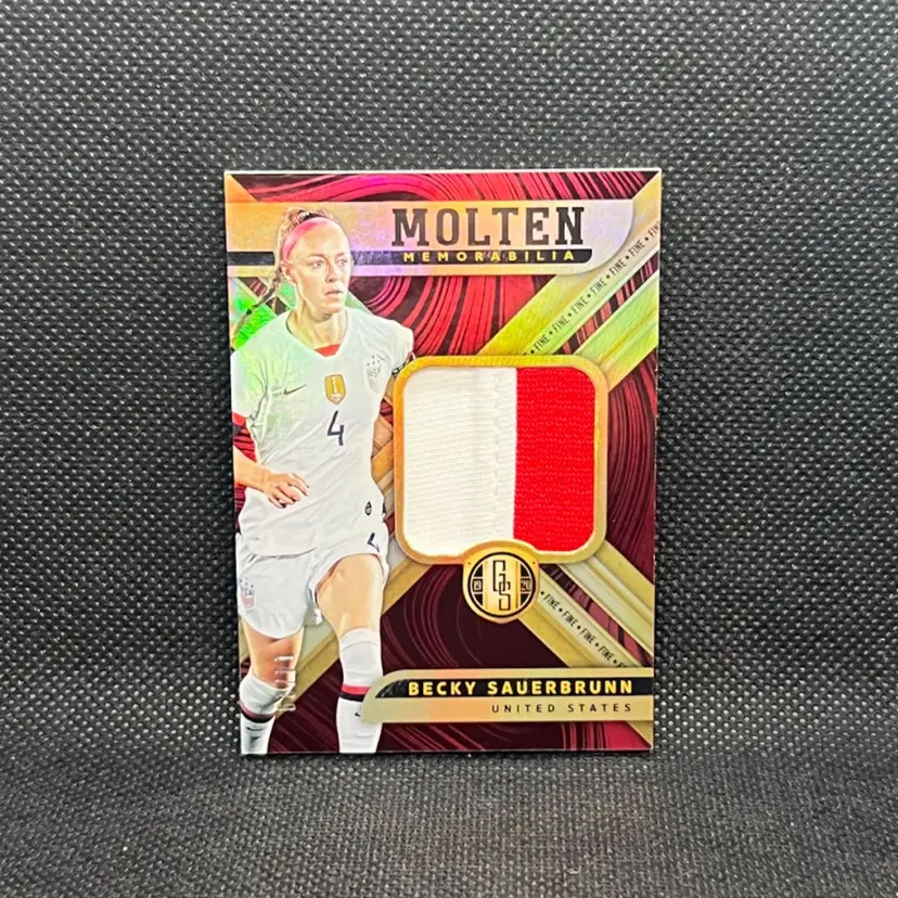 Becky Sauerbrunn 2019-20 Panini Gold Standard Molten Memorabilia Game Used /29 #MM-BSA Soccer Card