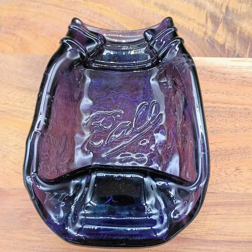 Songbird & Twig Recycled Glass Art Melted Purple Ball Jar Spoon Rest.